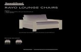 RAYO LOUNGE CHAIRS · 2020. 1. 4. · RAYO LOUNGE CHAIRS 800.952.9155 • businessinteriors@roomandboard.com Rayo 36" lounge chair in Sunbrella® Canvas slate with grey recycled HDPE