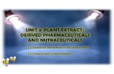 UNIT 3: PLANT EXTRACT- DERIVED PHARMACEUTICALS AND …nmsby.yolasite.com/resources/HHV_2024/UNIT_3/3.1... · 2016. 11. 12. · UNIT 3: PLANT EXTRACT-DERIVED PHARMACEUTICALS AND NUTRACEUTICALS