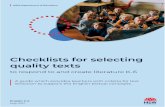 Checklist for selecting quality texts – English K-6  · Web viewtrigger an imaginative response through identification. ... (word, sentence, paragraph and whole text levels) Context.