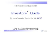 Investors’ Guideke.kabupro.jp/tsp/20181107/140120181106431002.pdf · 2018. 11. 7. · 3.apic yamada singapore pte., ltd サヱオホヺラ 3.apic yamada singapore pte., ltd singapore