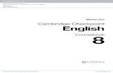 Cambridge Checkpoint English · 2013. 5. 20. · The Cambridge Checkpoint English course covers the Cambridge Secondary 1 English framework and is divided into three stages: 7, 8