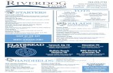 FLATBREAD - Riverdog Tavern...Bangkok Shrimp ﬂash fried shrimp, with a creamy spicy sauce DRINK SPECIALS $2 Bud Light $2 Coors Light $1 OFF; Wells, Captain, Jack, Margaritas, & Bloody