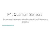 IF1: Quantum Sensors - INDICO-FNAL (Indico) · 2020. 6. 19. · Quantum Sensors by Interaction Energy QS1 (0 eV - 1 peV) - wavelike interactions Atomic & molecular spectroscopy, atom