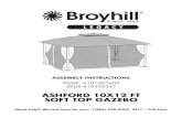 ASHFORD 10X12 FT SOFT TOP GAZEBO...• The assembled gazebo should be located at least 6 feet from any obstruction such as fence, garage, house, overhanging branches, laundry lines