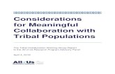 Considerations for Meaningful Collaboration with Tribal Populations