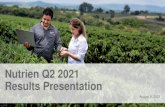 Nutrien Q2 2021 Results Presentation...Nutrien Q2 2021 Results Presentation August 9, 2021. Forward Looking Statements Certain statements and other information included in this presentation,