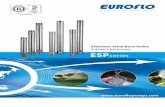 brochure-esp50 - Euroflo Pumps2 TM ESPseries e.g. ESP 95-5 SS 6 XXXX XX-XX XX XXX Type range ESP: Stainless Steel Bore Holes Submersible pumps Rated flow rate (m3/h) Number of stages