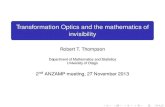 Transformation Optics and the mathematics of invisibility - ANZAMP