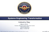 Systems Engineering Transformation Industry Day
