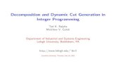 Decomposition and Dynamic Cut Generation in Integer Programming …ted/files/talks/DMIP03.pdf · 2016. 3. 26. · Decomposition Methods for IP 6 Lagrangian Relaxation (cont.) †