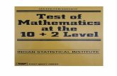 Test of Mathematics at the 10 + 2 Level Indian Statistical Institute ISI B Stat Entrance Test Exam EWP East West Press useful for KVPY RMO INMO IMO Mathematics Olympiads