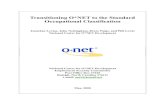 Transitioning O*NET to the Standard Occupational Classification
