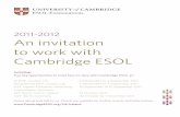 2011-2012 An invitation to work with Cambridge ESOL