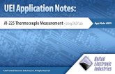 AI-225 Thermocouple Measurement • Using DASYLab App ......CJC, or cold-junction compensation, adjusts the offset caused by connecting different metal types (e.g. the thermocouple