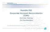 Humble ISD Corporate Account Reconciliation (CAR