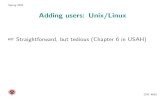 Adding users: Unix/Linux