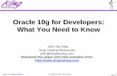 Oracle10g for Developers: What You Need to Know