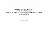 SAMPLE TEXT FOR ARMY POLLUTION PREVENTION PLANS