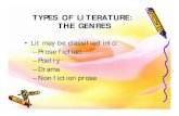 TYPES OF LITERATURE: THE GENRES