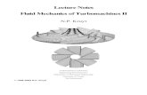 Lecture Notes Fluid Mechanics of Turbomachines II