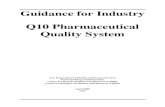 Guidance for Industry Q10 Pharmaceutical Quality System