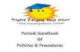 Parent Handbook of Policies & Procedures - Bright From The Start