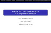 MATH 105: Finite Mathematics 2-2: Augmented Matrices