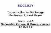 Introduction to Sociology Professor Robert Brym Lecture #5