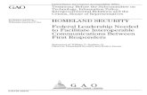 GAO-04-1057T Homeland Security: Federal Leadership Needed to