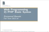 Web Programming 2) PHP Basic Syntax