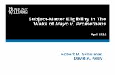 Subject-Matter Eligibility In The Wake of Mayo v. Prometheus