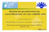 Biodiesel production by esterification of nonesterification of non