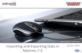 Importing and Exporting Data in Maximo 7