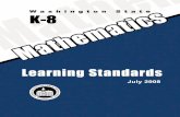 Washington state k-8 mathematics standards