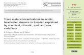 Trace metal concentrations in acidic