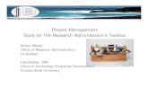 Project Management Tools for the Research Administratorâ€™s Toolbox
