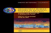 DEPARTMENT BUDGET REPORT OF REVENUES AND … · 2019. 2. 7. · County of Ventura, California DEPARTMENT BUDGET REPORT OF REVENUES AND EXPENDITURES (Budget and Actual on a Budgetary