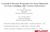 Control of Powder Properties for Food Materials by Fine Grinding
