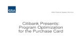 Citibank Presents: Program Optimization for the Purchase Card
