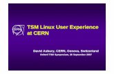 TSM Linux User ExperienceTSM Linux User Experience at CERN