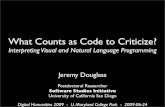 What Counts as Code to Criticize?