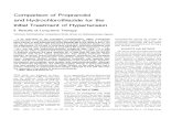 Comparison of Propranolol and Hydrochlorothiazide for the Initial