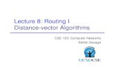 Lecture 8: Routing I Distance-vector Algorithms