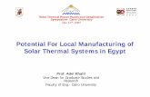 Potential For Local Manufacturing of Solar Thermal Systems in Egypt