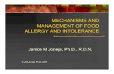 MECHANISMS AND MANAGEMENT OF FOOD ALLERGY AND INTOLERANCE
