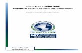 Shale Gas Production: Potential versus Actual GHG Emissions