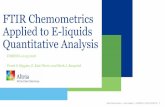 FTIR Chemometrics Applied to E-liquids Quantitative Analysis...CORESTA 10.23.2018 Frank S. Higgins, E. Kate Thorn, and Mark J. Rusyniak FTIR Chemometrics Applied to E-liquids Quantitative
