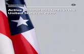 Active Shooter Incidents in the United States in 2020...Since 2016, active shooter incident data reveals an upward trend: The number of active shooter incidents identified in 2020