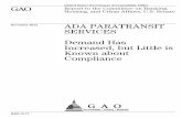 GAO-13-17, ADA PARATRANSIT SERVICES: Demand Has Increased, but