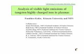 Analysis of visible light emissions of tungsten highly charged
